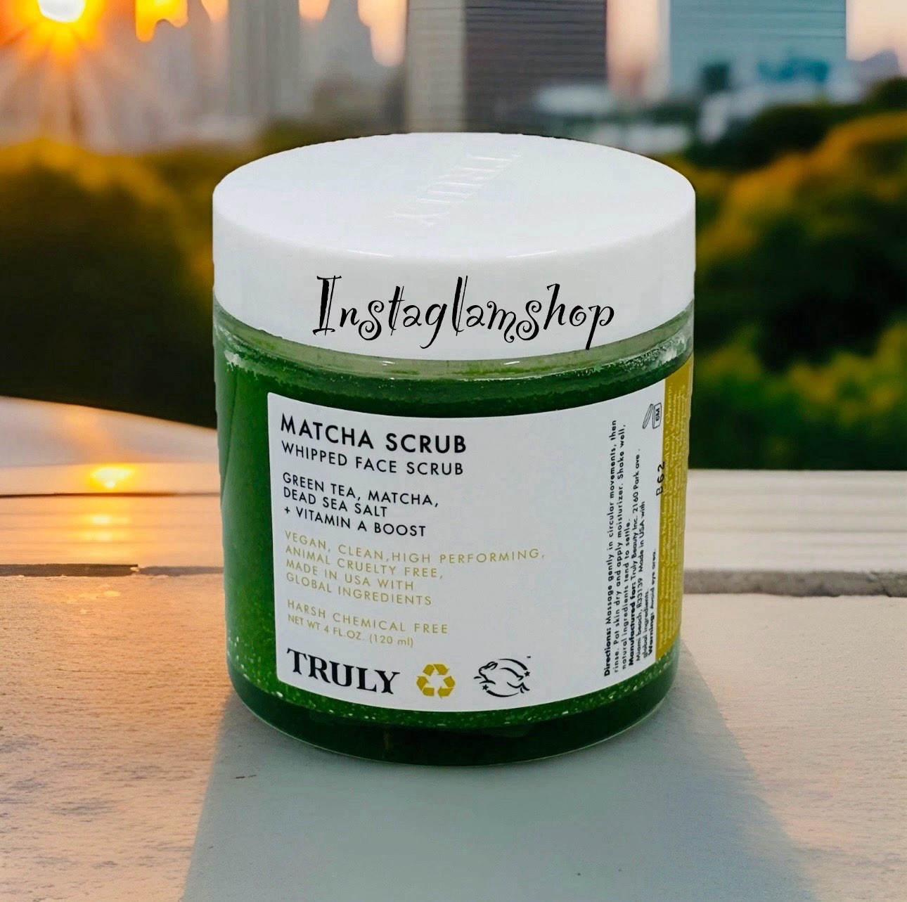 Truly Matcha Whipped Face Scrub 4 Oz - Green Tea & Vitamin A Exfoliator
