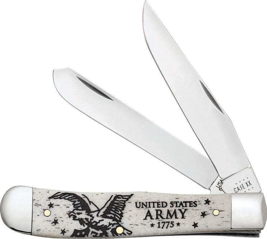 Case Cutlery US Army Trapper Pocket Knife Stainless Steel Blades - 15034
