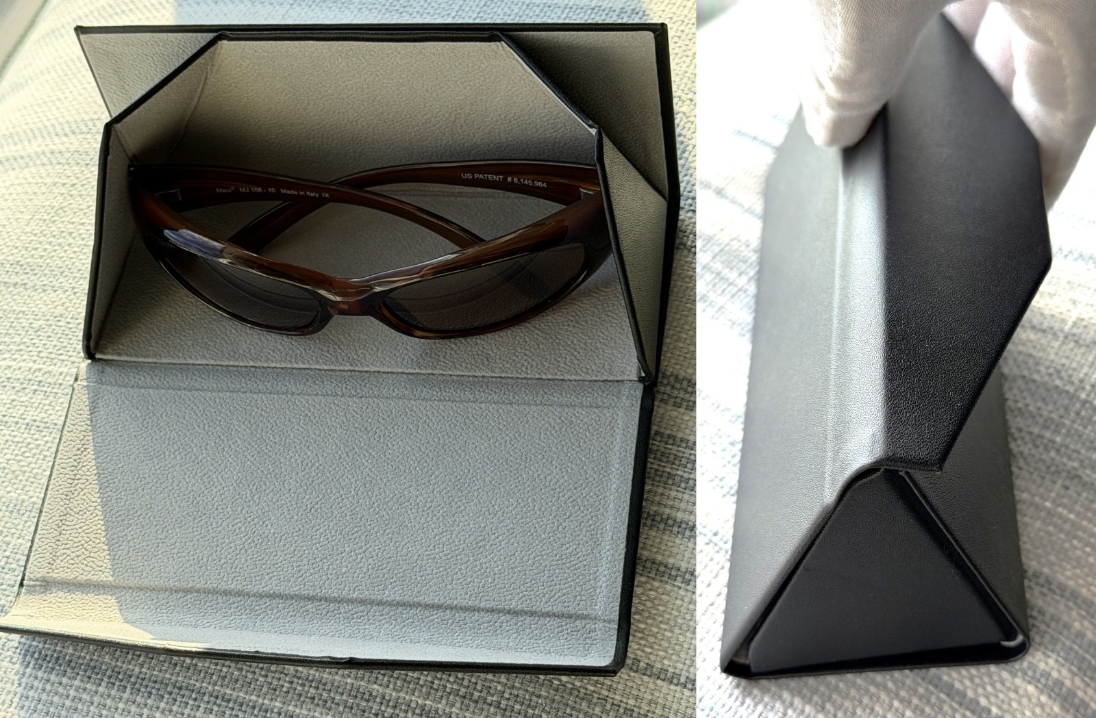 New Eye & Sunglass Black Hard Case - Padded Magnetic Trifold