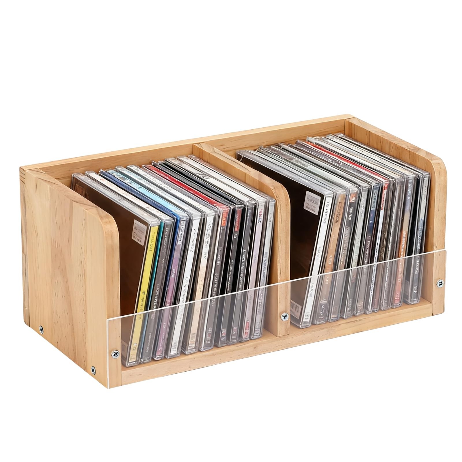 CD Holder Retro CD Rack Organizer, Wooden CD Holder Stand, CD Storage Rack, Game