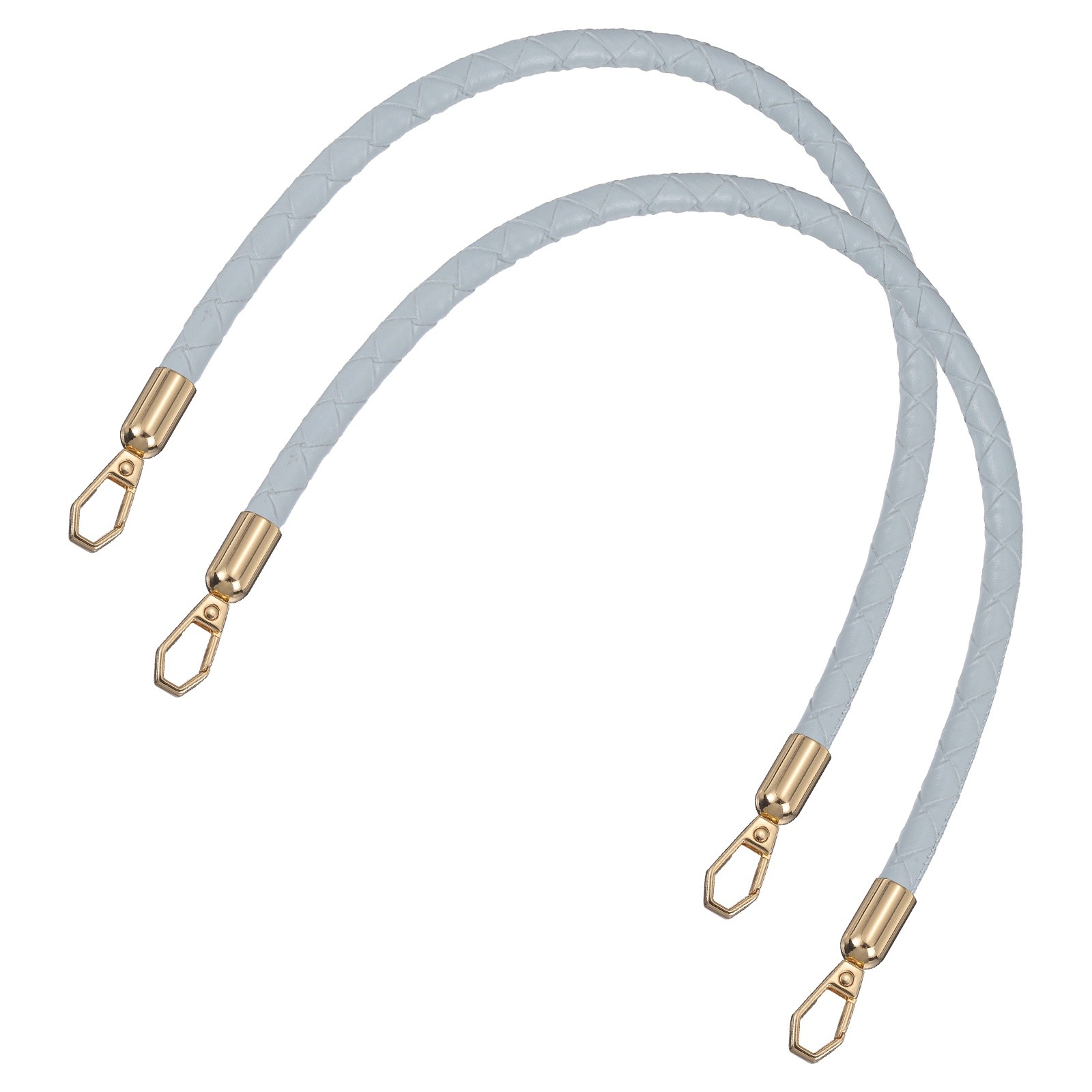 2Pcs Leather Purse Strap 45cm 17.7" Braided Purse Strap Handle Gray Blue