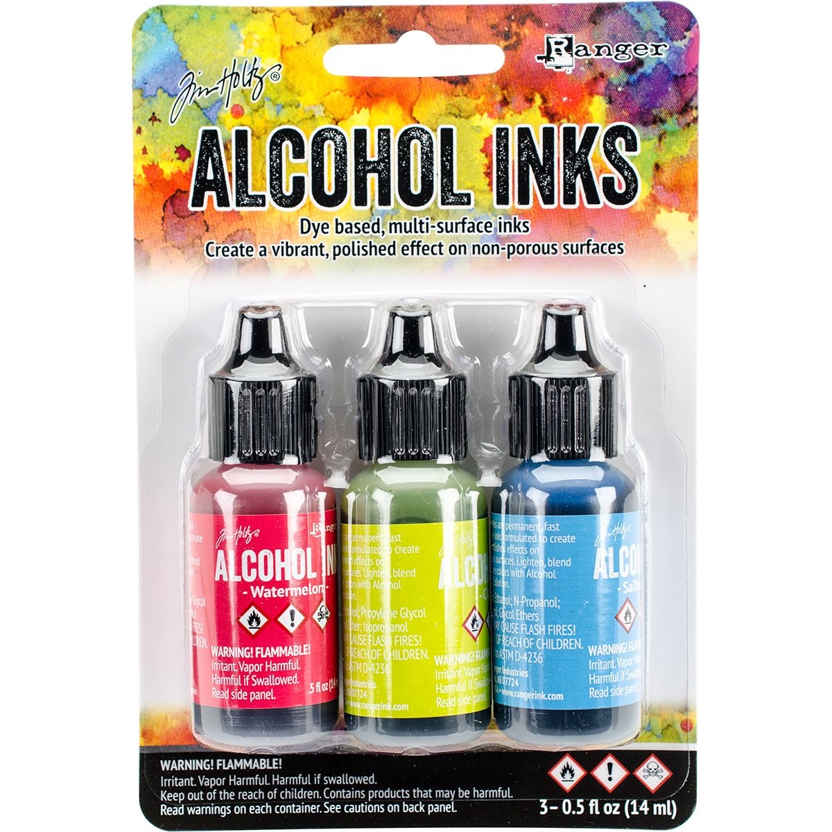 Ranger TAK-B-25962 Adirondack Brights Alcohol Ink 1/2-Ounce 3/Pkg, Dockside