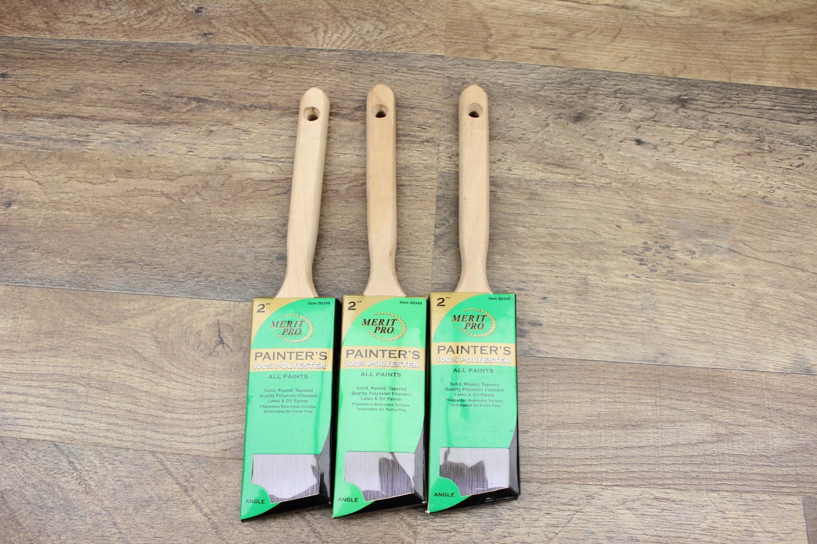 Lot of 3 MERIT PRO 00349 2" Painter's Professional Angle Sash Brush