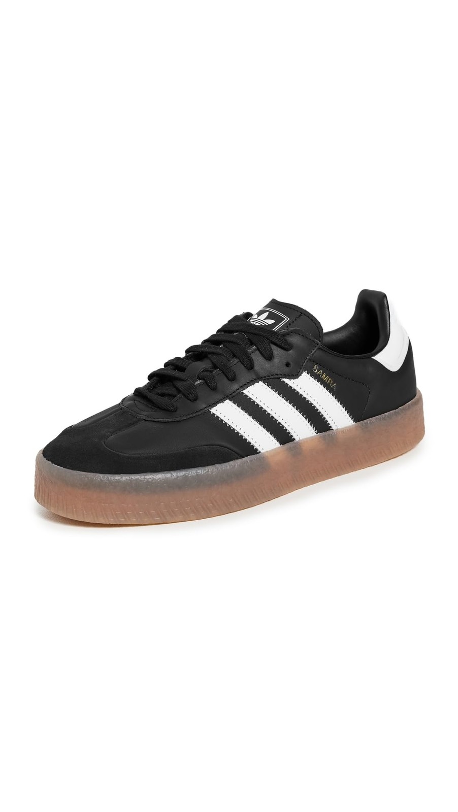 Adidas Originals Sambae Womens Retro Casual Sneakers -  White/Black/Gold