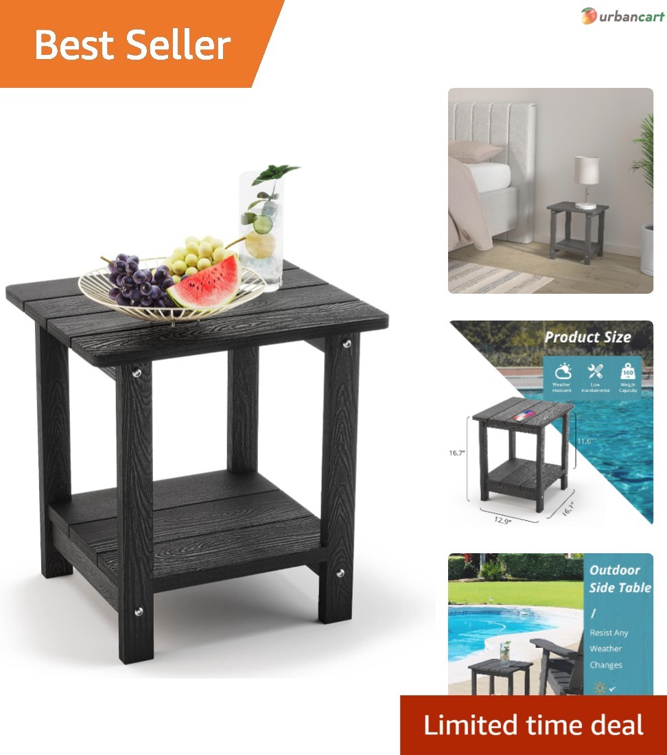 Weather-Resistant Adirondack Outdoor Side Table with Dual Tiers