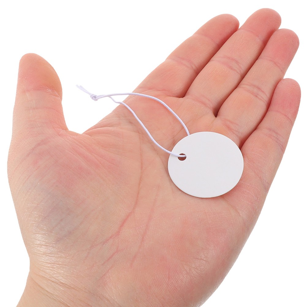 100Pcs Price Tags Jewelry Tags with String Blank Tag with Elastic String Price