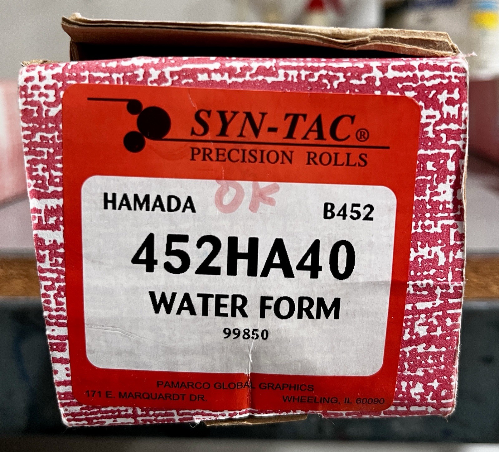452HA40 WATER form roller for Hamada B252 B452  7803-13037 New open box