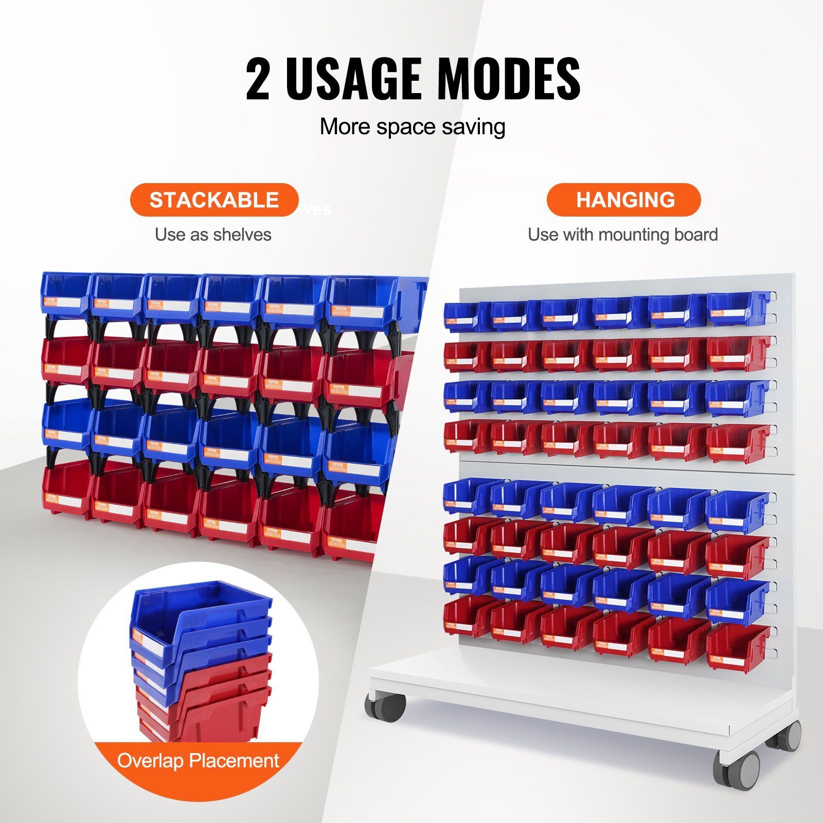 24Pcs Plastic Storage Bin Hanging Stackable Storage Containers for Closet/Office