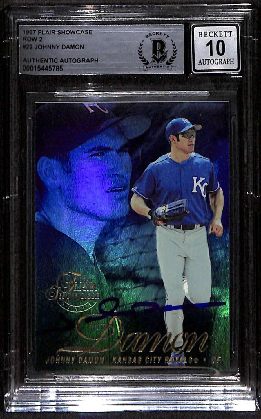 1997 Flair Showcase Row 2 22 Johnny Damon  BGS Auto 10 Autographed BAS C80290
