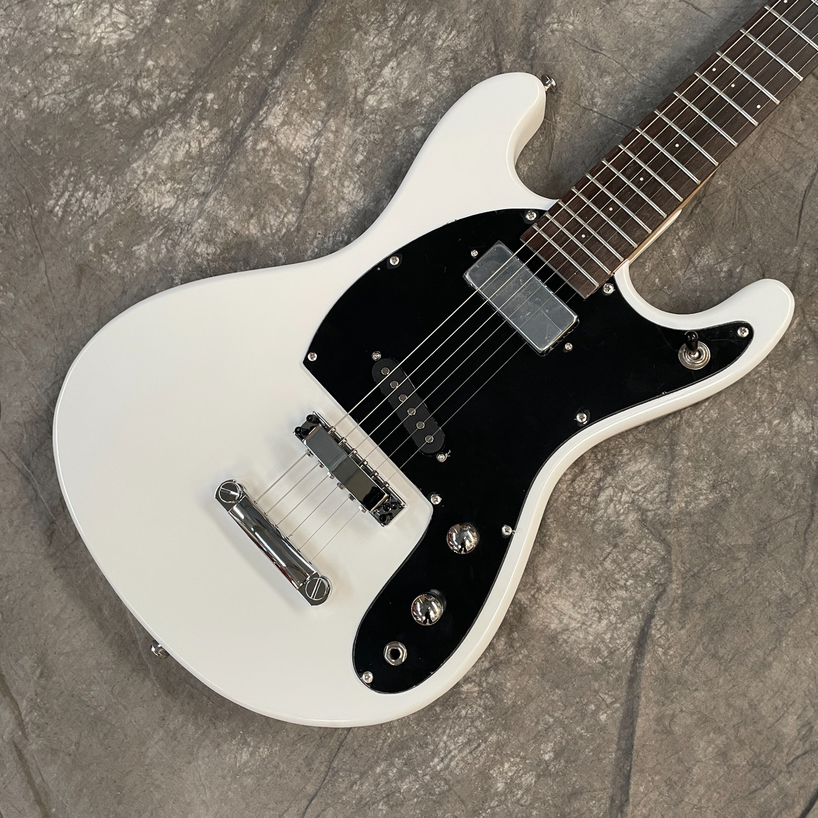 White Mosrite Electric Guitar HS Pickup FR Bridge Rosewood Fretboard Free Ship