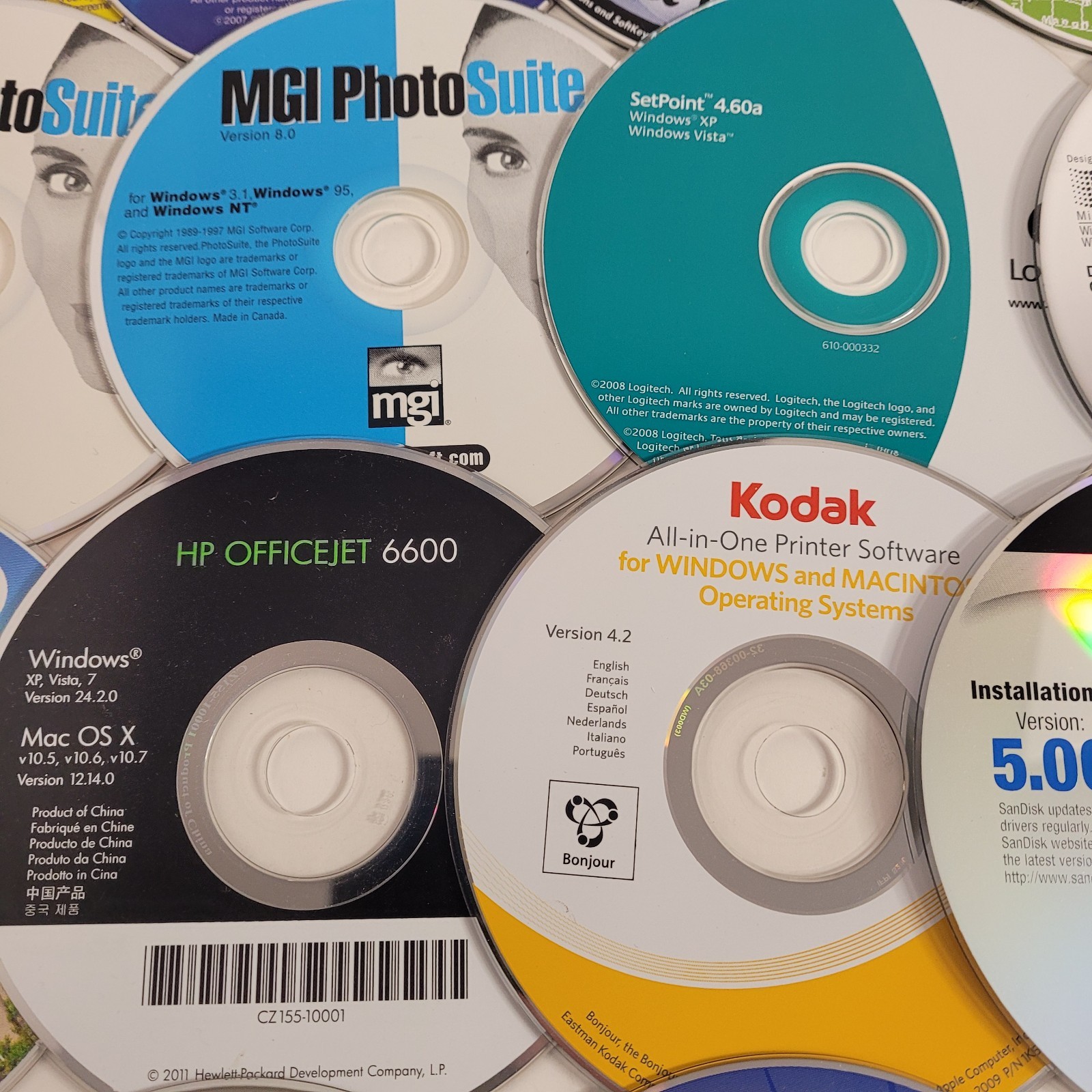 PC Software and Installation Media Lot Microsoft Windows, Family Tree 37 Discs