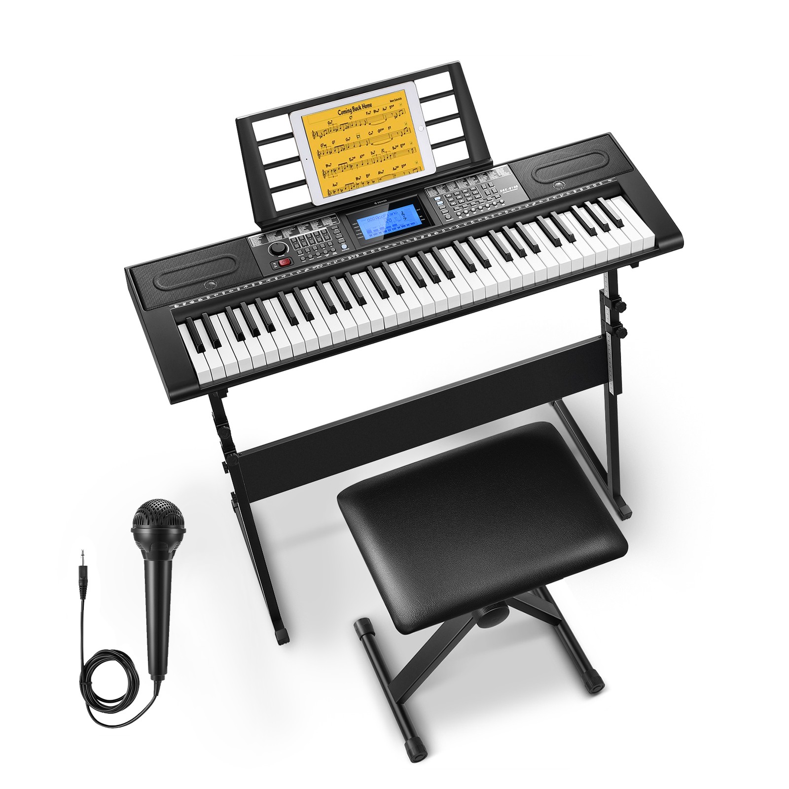 🎹 Donner DEK-200 Digital Electronic Keyboard Piano 61-Key With Stand Stool Mic