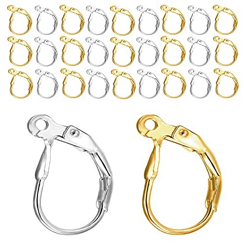 Leverback Earring Hooks 80pcs French Ear Wire Lever Back Earwire for Jewelry