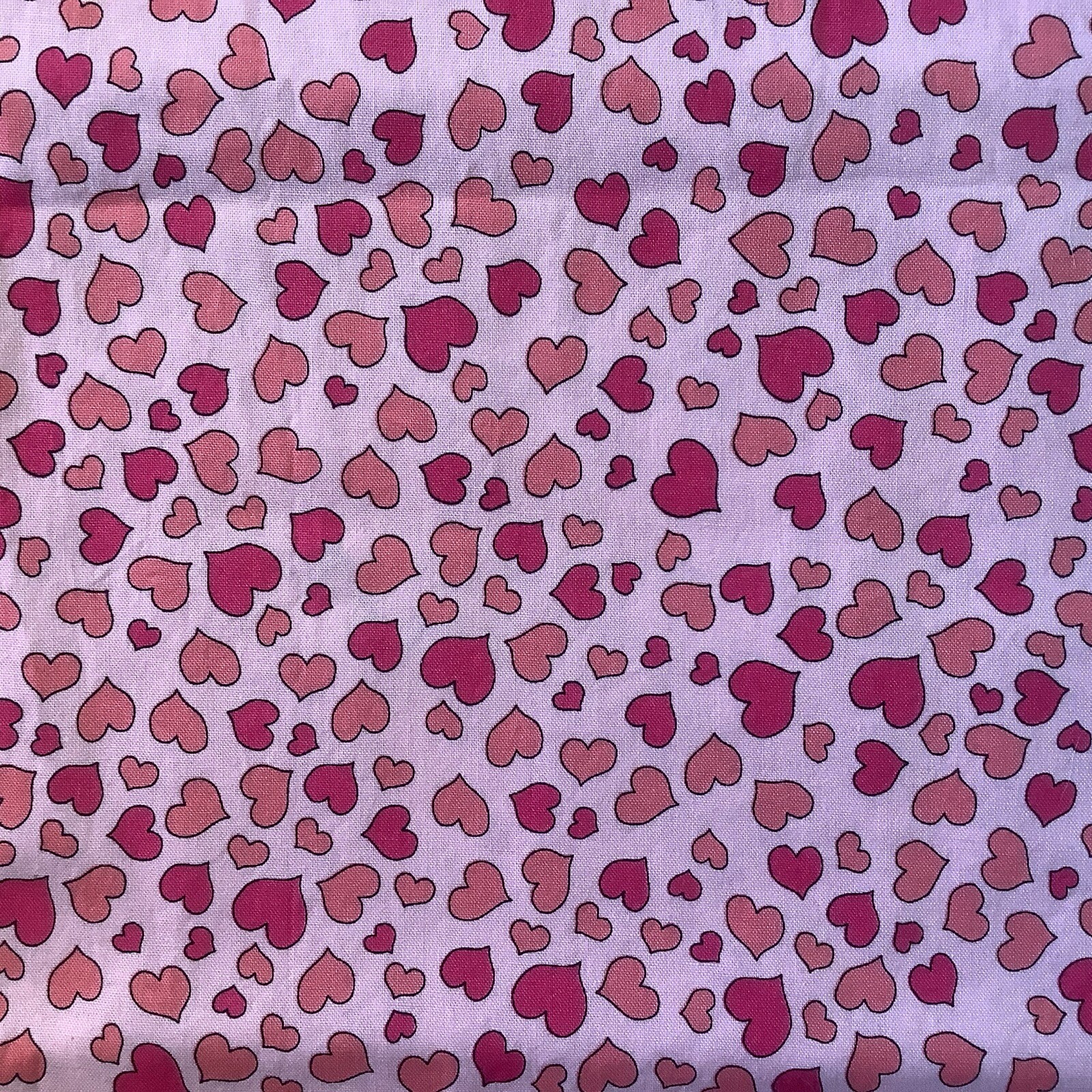 LORALIE DESIGNS Mini Pink Hearts on Pink Fabric 100% Cotton. BTY