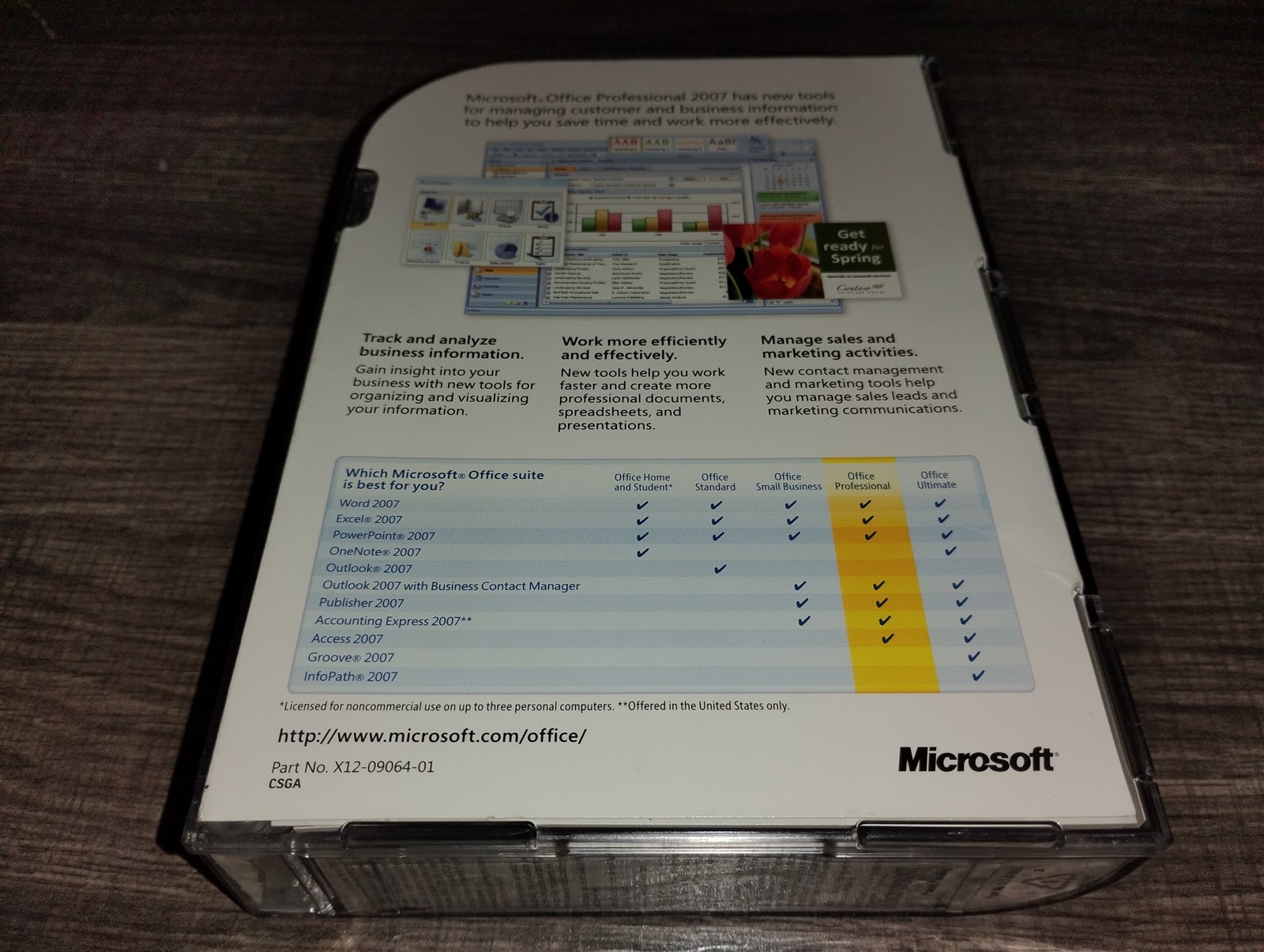 Microsoft Office Professional 2007 PC 2 CD-ROMs Upgrade Retail Pro Version Boxed