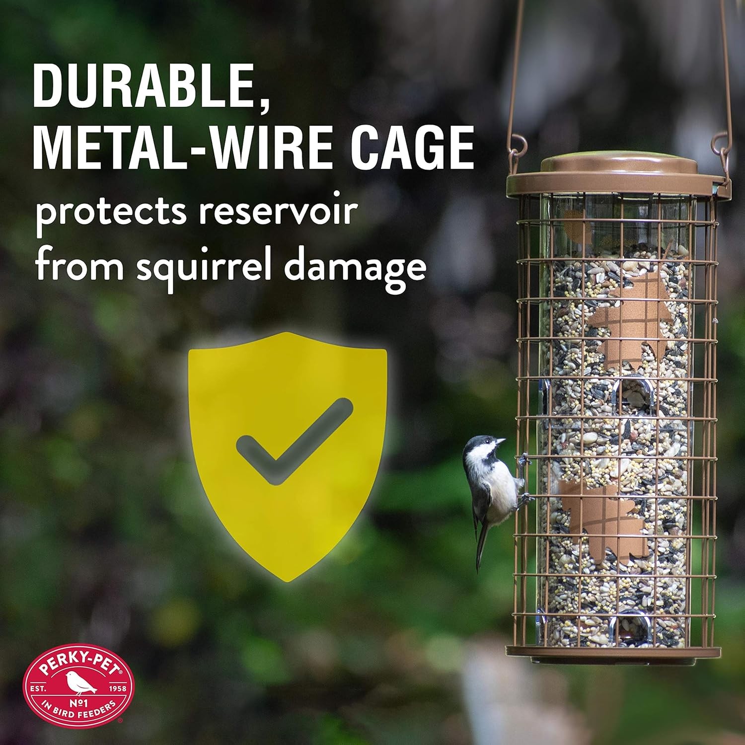 Perky-Pet 114B Squirrel Stumper Bird Feeder, Copper