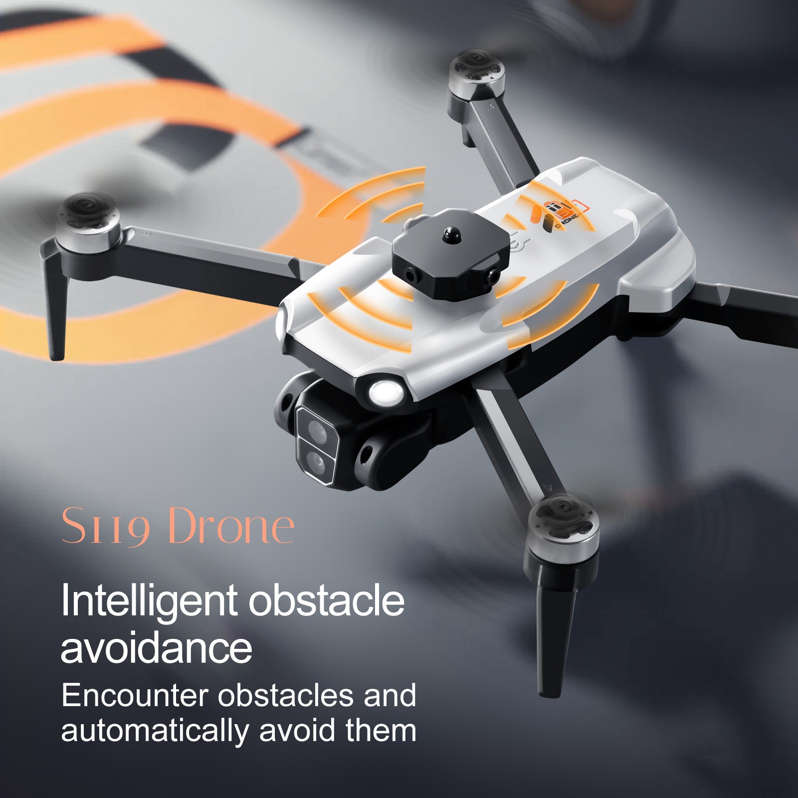 S119 Drone Brushless Foldable Obstacle Avoidance Drone FPV With 2 Battery | NE