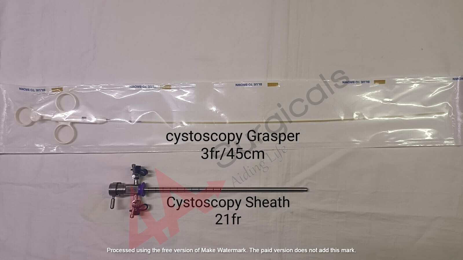 4A Cystoscopy Sheath With Obturator size 21Fr +Cystoscopy Graspers 3fr