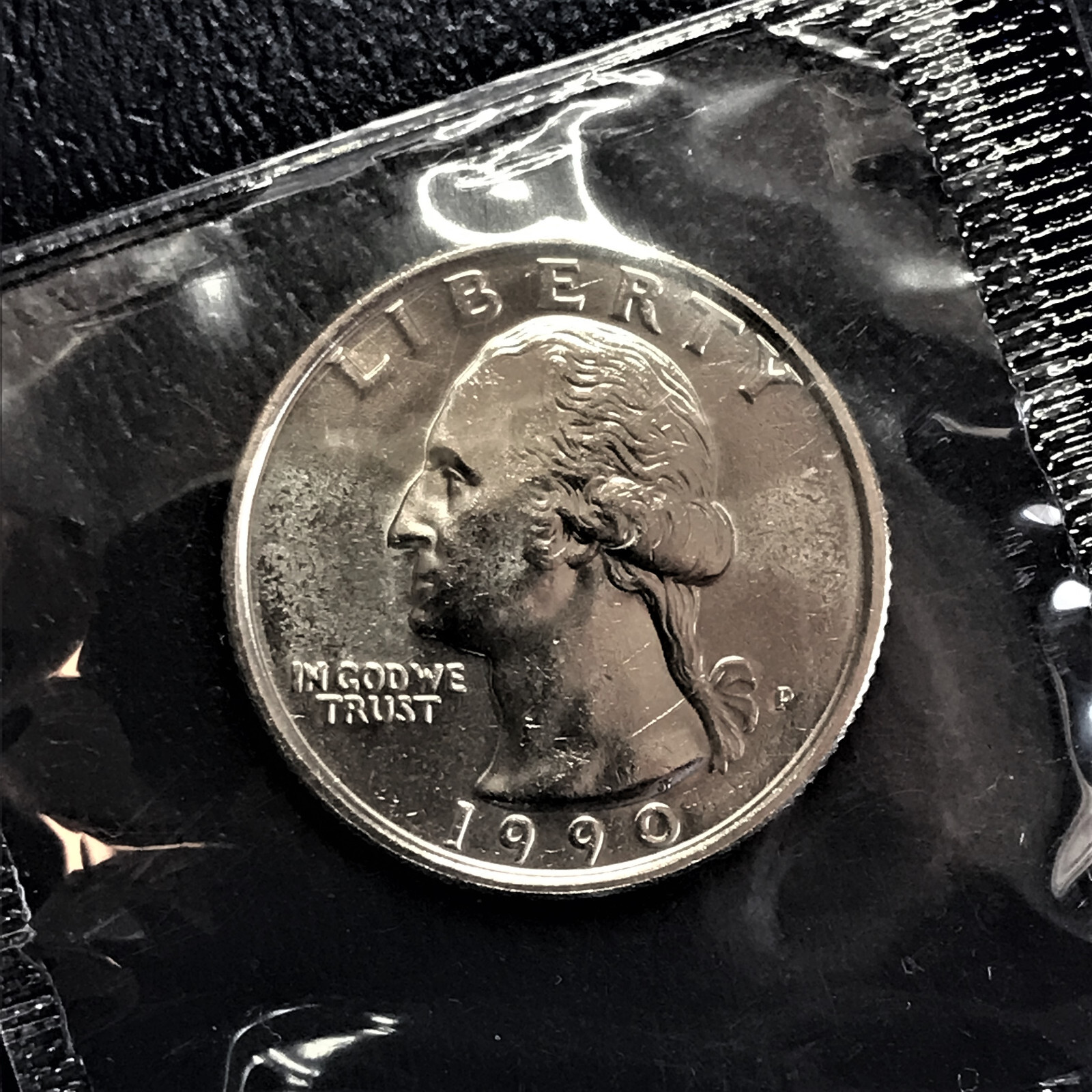 1990 P Washington Quarter Brilliant Uncirculated from Orig Mint Set in Cello BU