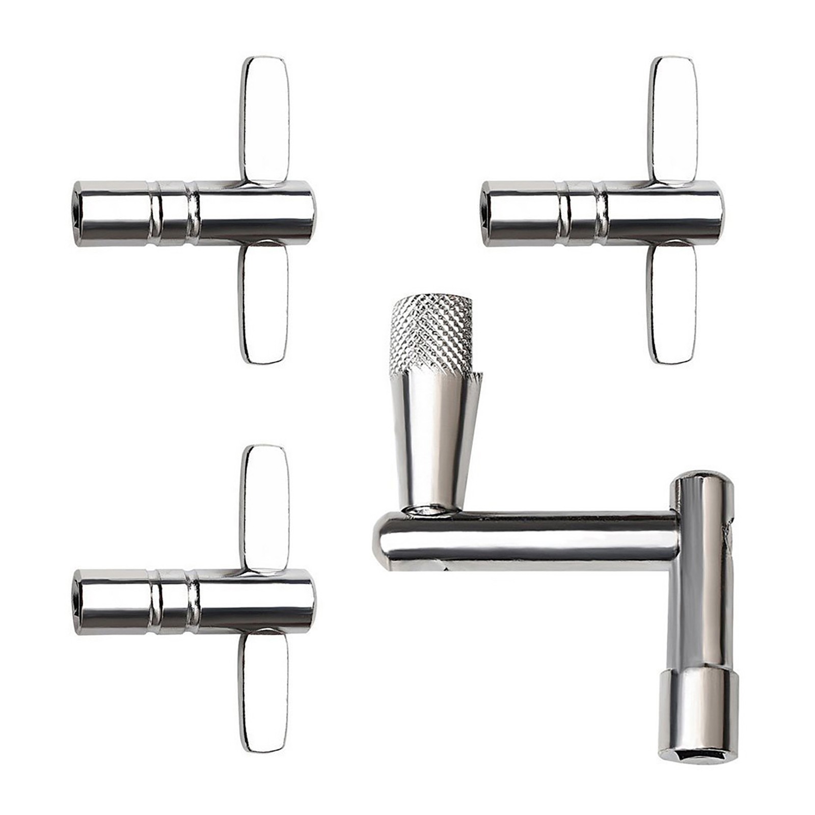 4 Piece Drum Key Set Includes Continuous Motion Speed Key for All Drum Tuning
