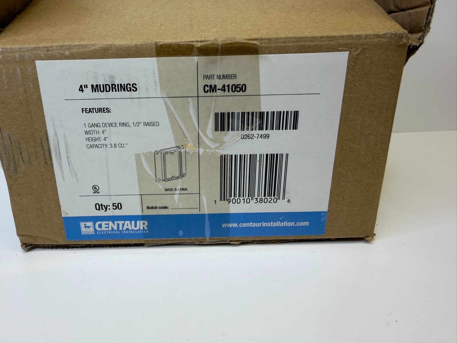 Centaur Steel, 4" Mudrings, CM-41050 Box Support ~ Box of 50