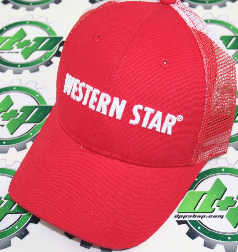 western star semi truck hat cap embroidered mesh summer maple leaf adjustable