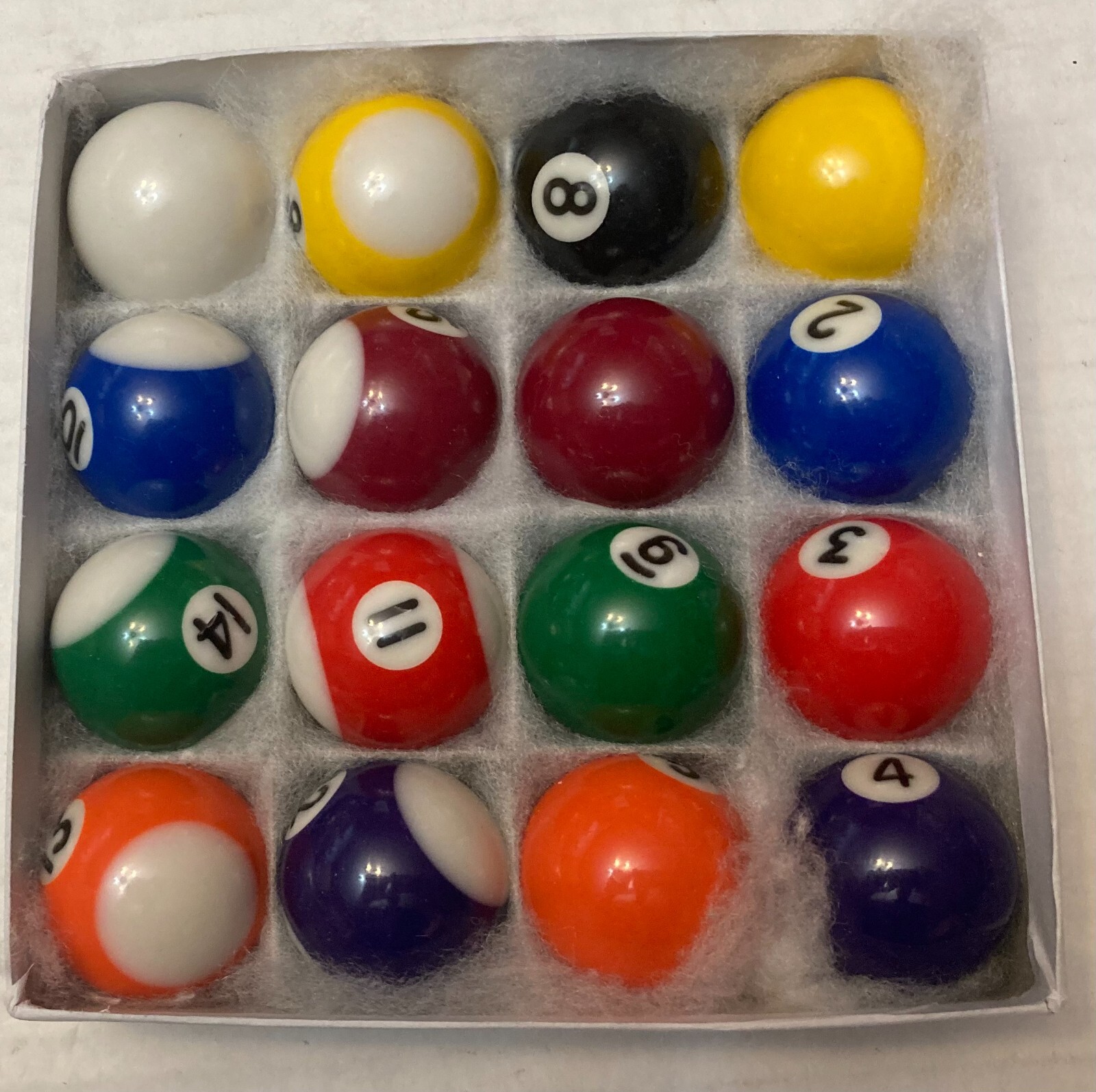 East Eagle Mini Pool Balls Set 1-1/2 Billiard Balls Complete 16 Ball Set New