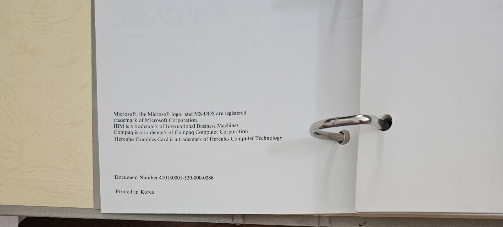 Hyundai Personal Computer Systems MS-DOS Version 3.2 Binder Book GW- Basic