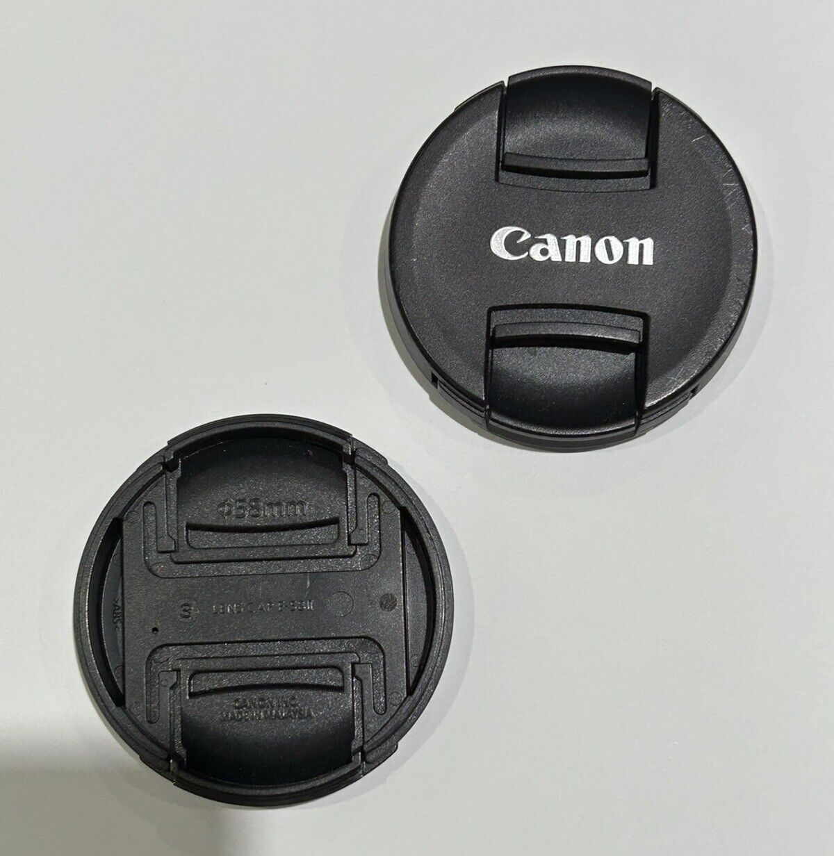 Canon 58mm Original Front Lens Cap- TOP & BOTTOM HINGE