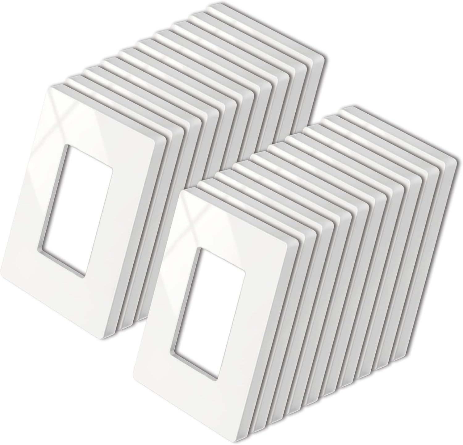 Screwless Wall Plate, 20 Pack, 1 Gang Decorator Light Switch Plate, Decor Outlet