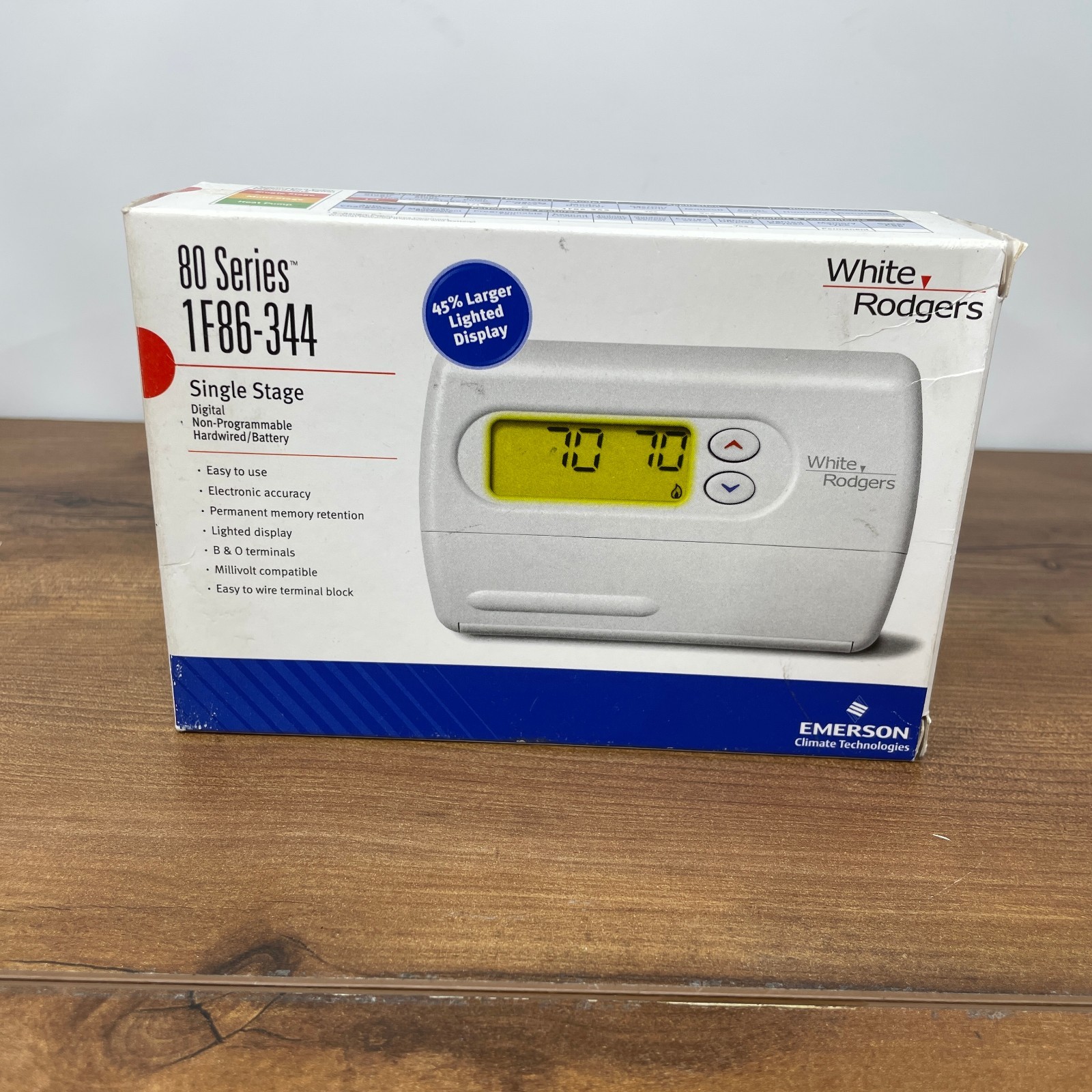 White-Rodgers 1F86344 Non-Programmable Thermostat - White NOB
