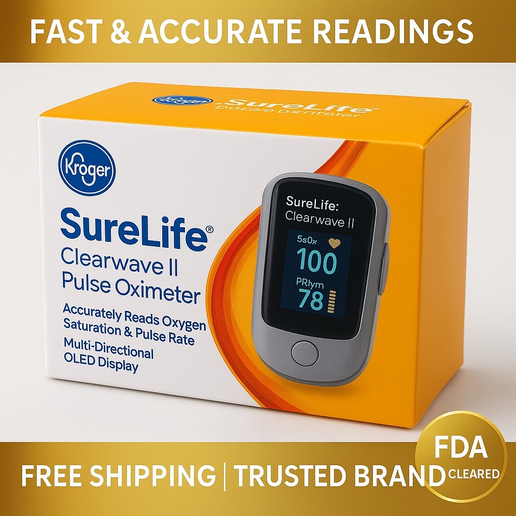 Kroger SureLife Clearwave II Pulse Oximeter Oxygen Saturation & Pulse Rate