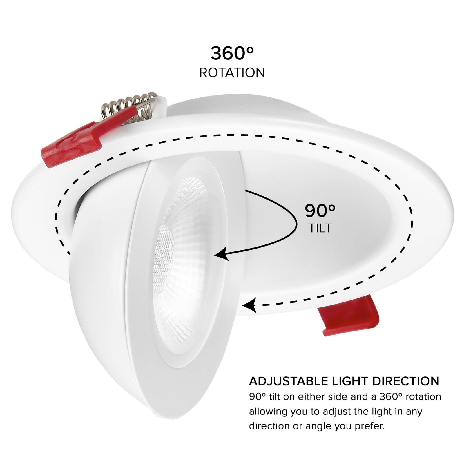 Maxxima 4 in. Rotatable Ultra-Thin Recessed LED Floating Gimbal White