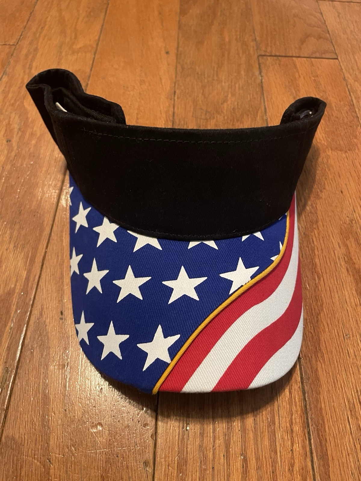 USA American Flag Visor Hat Adjustable Patriotic AOP Golf Sun Cap Red White Blue