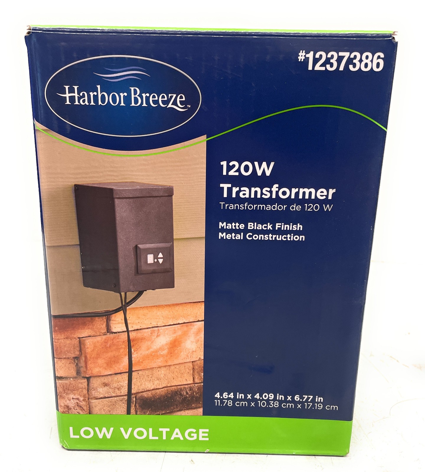 Harbor Breeze 120W Low Voltage Lighting Transformer, Matte Black Finish, 1237386