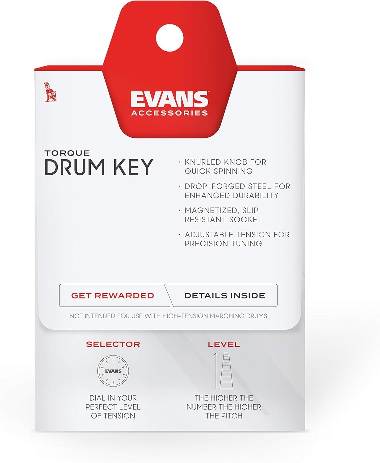 Ergonomic Magnetic Drum Tuner Key with Tension Setting for Precise Tuning