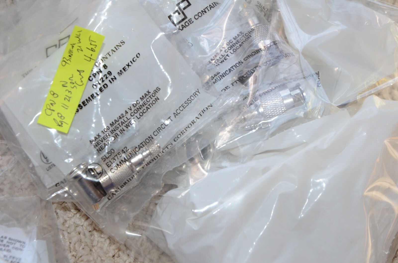11 Ghz RF Coaxial N Male Crimp Connector Cinch Cambridge CPN8 Lot of 10 QTY