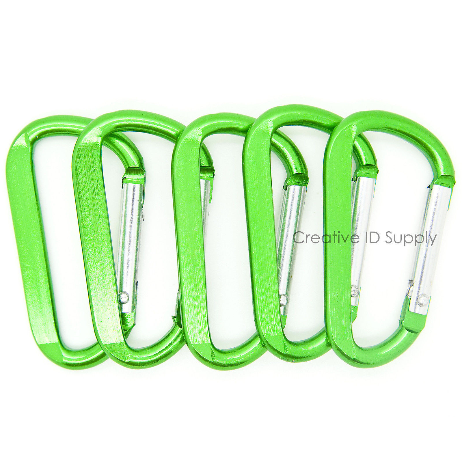 50 PCS - 2.25" GREEN CARABINER SPRING D BELT CLIP KEY CHAIN ANODIZED ALUMINUM