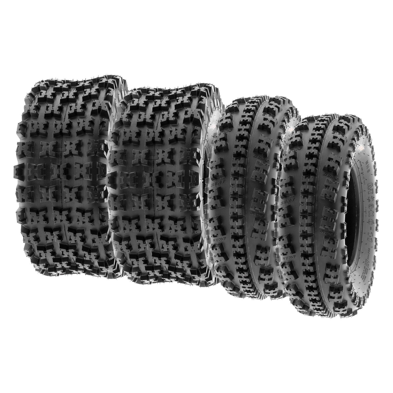 SunF 21x7-10 20x10-9 Sport Race ATV UTV Knobby Tire 6 PR A027 - Bundle set