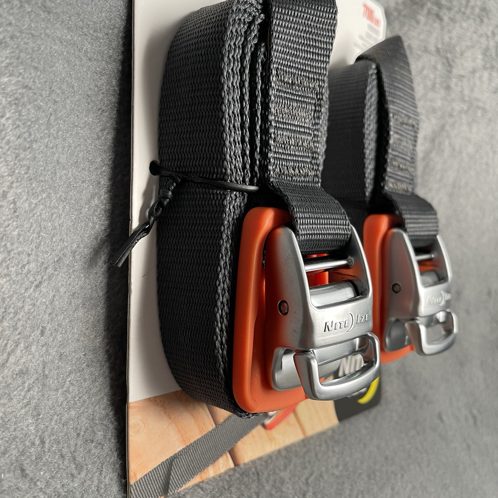 Nite Ize 2-Pack CamJam Tie Down Straps, 12' - 700 lbs Working Load Limit Orange
