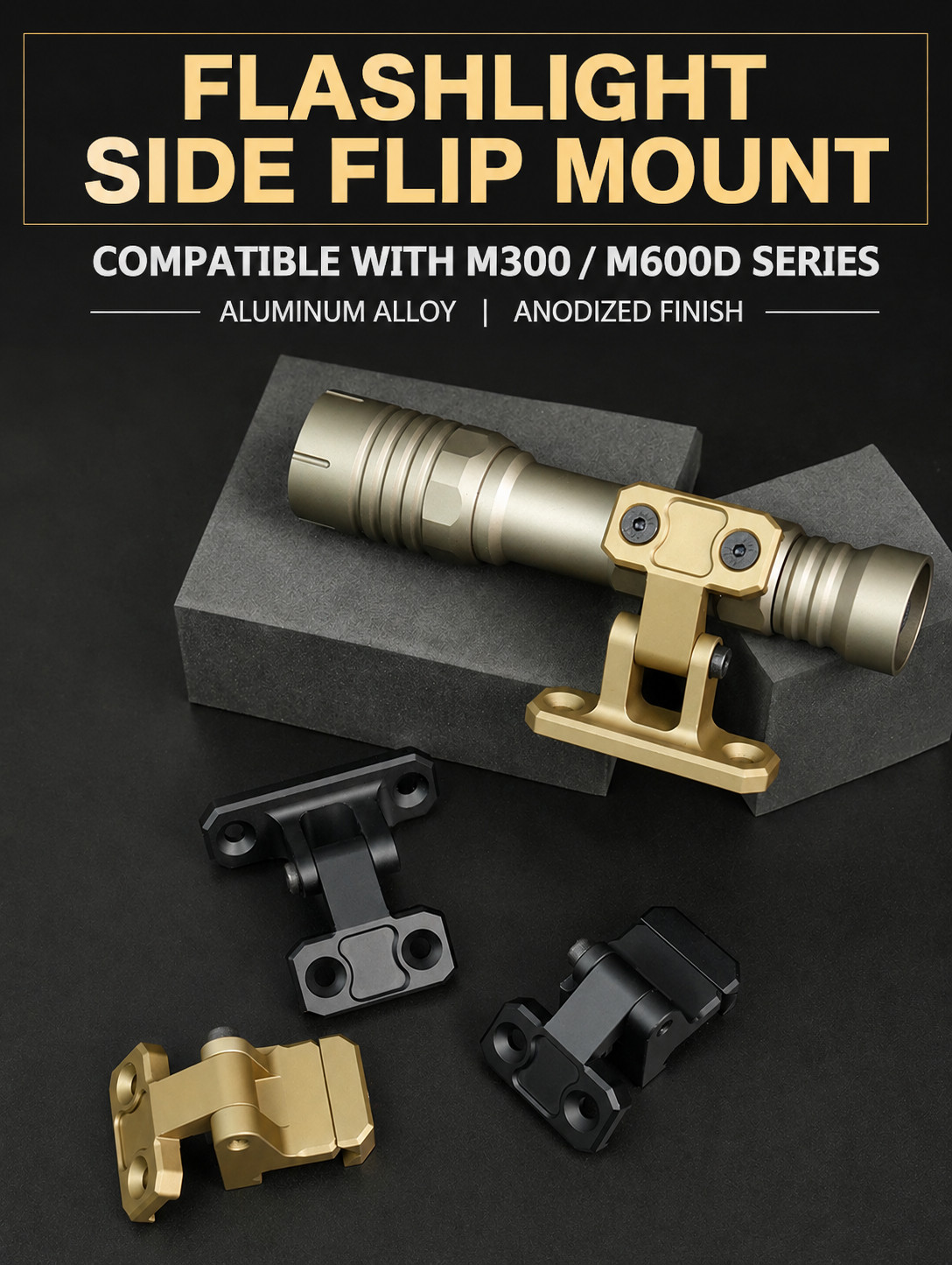 M300C M600B PLH-V2 Folding Flashlight Mount M-LOK 20mm Rail Adapter