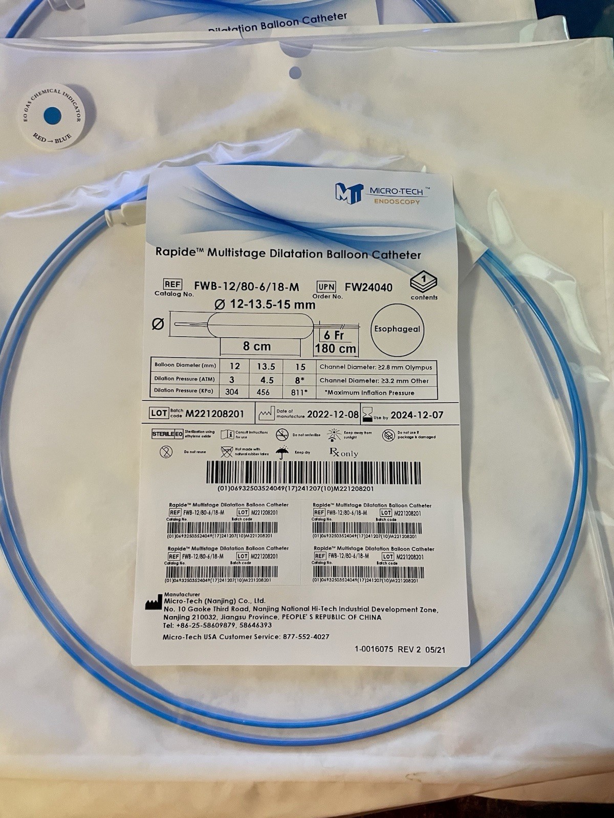 Micro-Tech Endoscopy Rapide Multistage Dilation Balloon Catheter