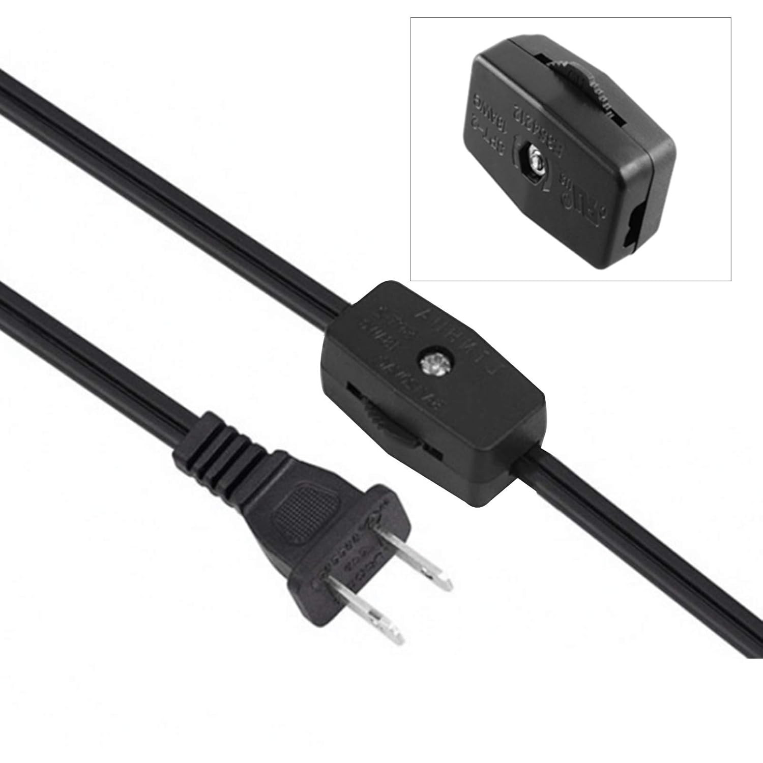 Inline Rotary Cord Switch Replacement Gear Rotary Switch Direct Plug-In Light Wi