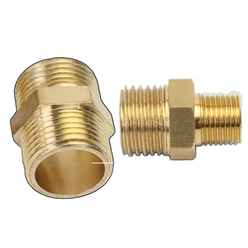 Male to Male Equal Brass Nipple Adapter Brass Male Fittings 1/8"1/4"3/8"1/2"3/4"