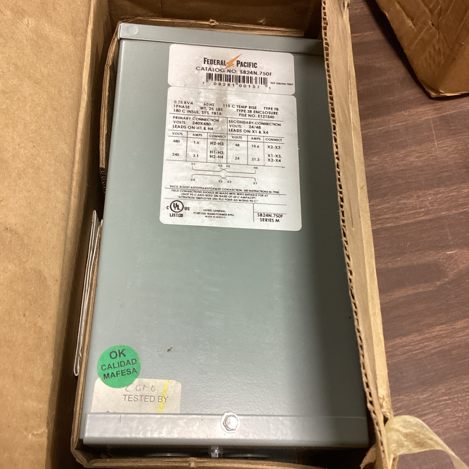 FEDERAL PACIFIC SB24N.750F Transformer