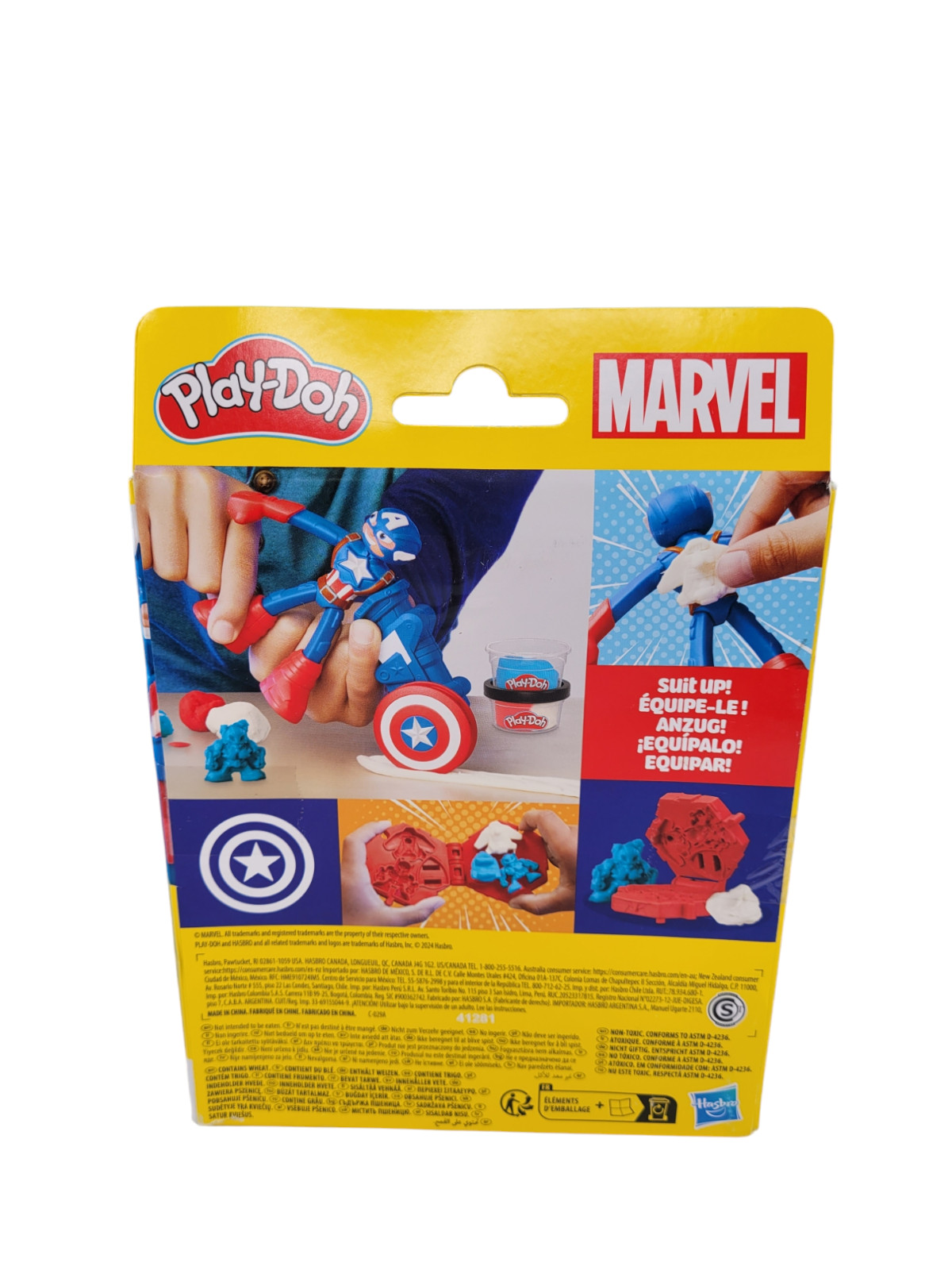 Play-Doh Marvel Captain America Bendy Action Fig + Stamping Shield + 2 Compounds