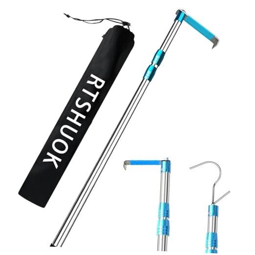 6.3 Ft Truck Cargo Grabber Reach Retriever Tool, Expandable Heavy Duty Blue