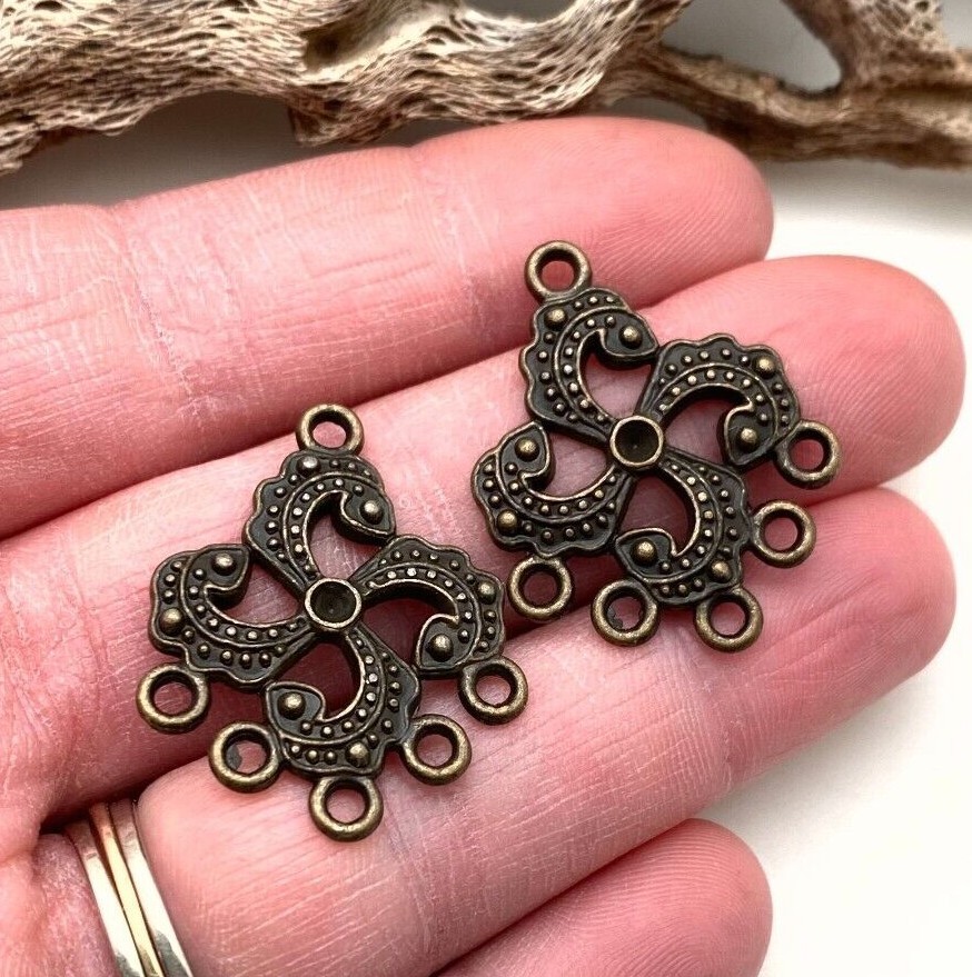 5 Prong Chandelier Earring Base Metal Findings (Available In 2 Options) (MP82)
