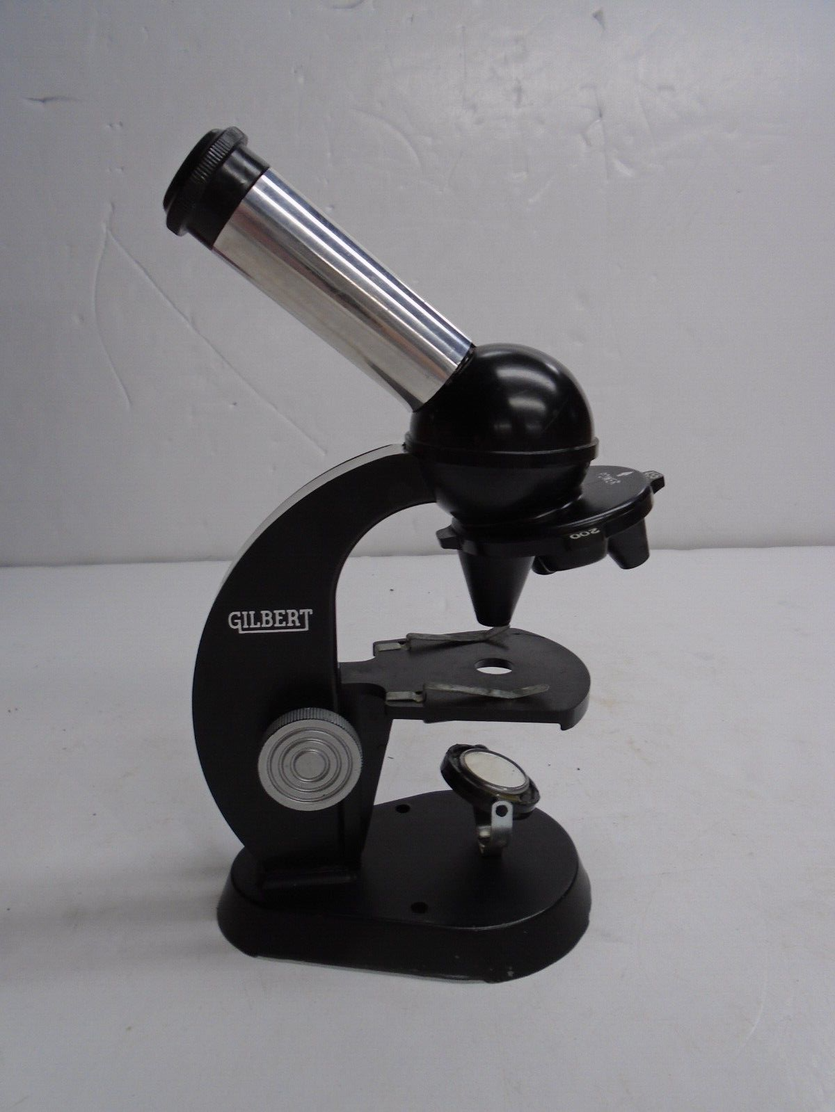 Vintage "GILBERT" MICROSCOPE CASE+SCOPE+(14) SLIDES+1963 "SKIL CRAFT" MANUAL