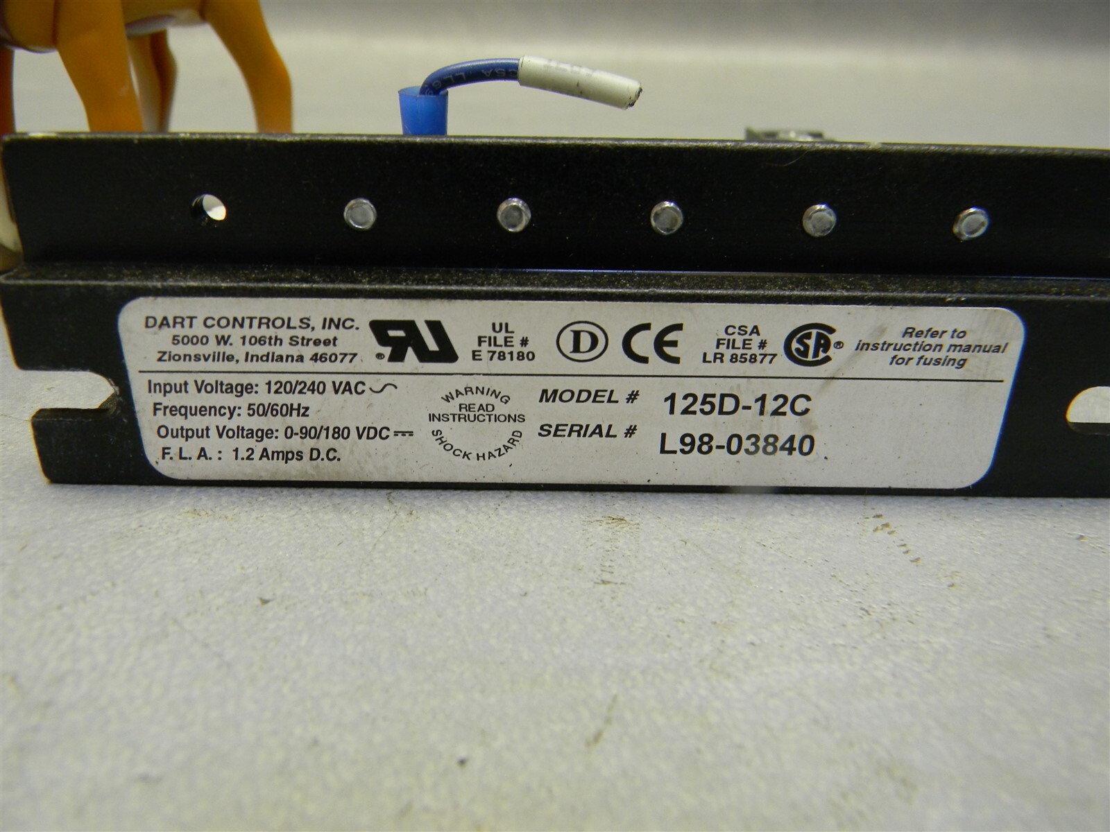 Dart Controls 125D-12C DC Drive 125 Series Speed Control